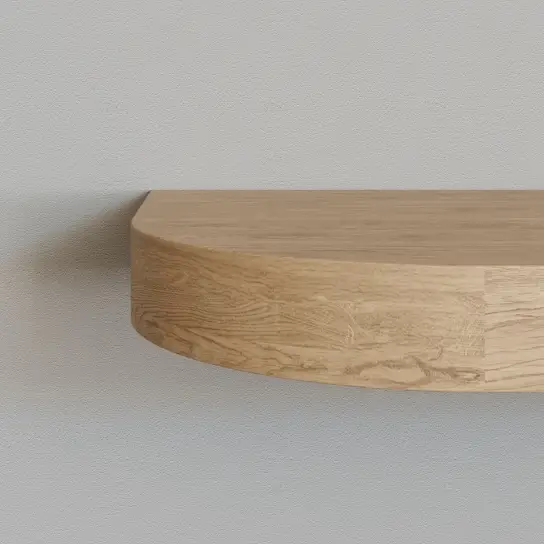Premium Wandplank rond - Eiken - 25 mm dik